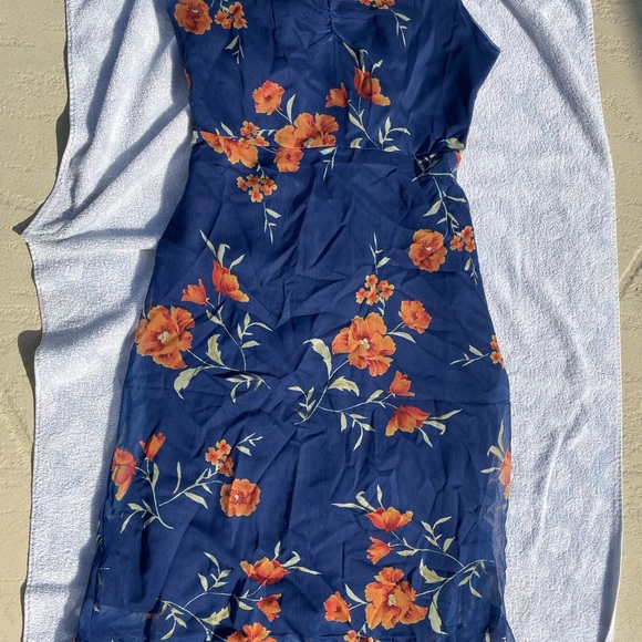 Navy floral slip dress CUPSHE small - Picture 5 of 5